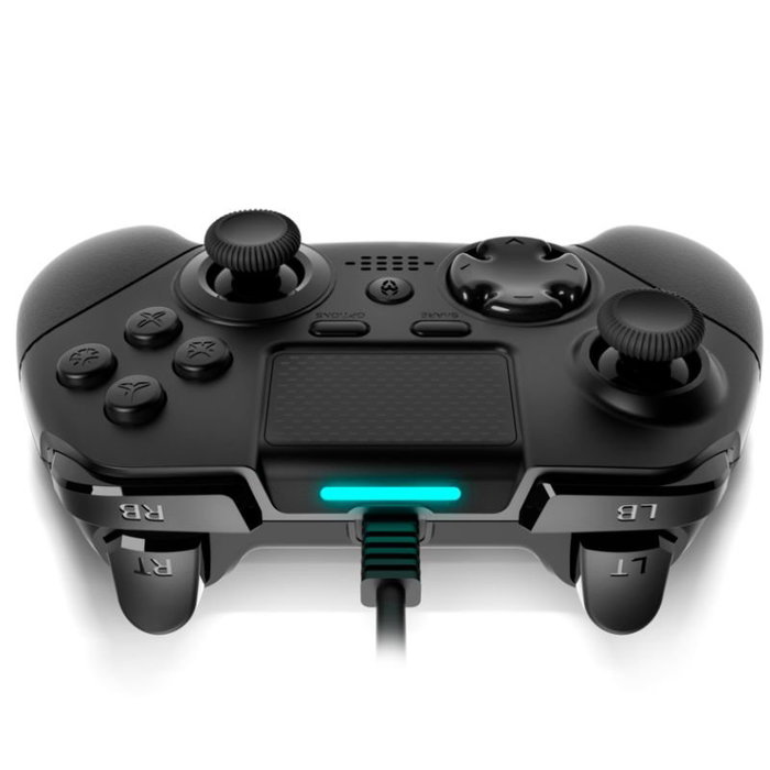 Krom Gamepad Kaiser NXKROMKSR - Mando Gaming Elite para Competición, Cable USB 3m, 12 Botones, 4 Palancas Traseras, Compatible con PC (Steam), PS3, PS4